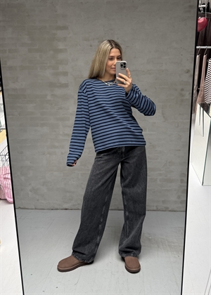 Nete stripe bluse Dusty Blue/Navy Boii Studios